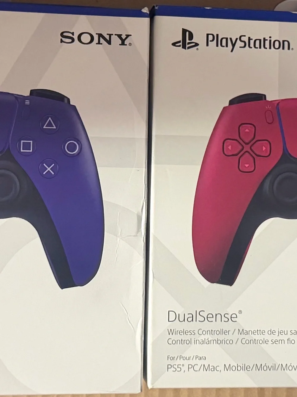 Sony DualSense Wireless Controllers Bundle - Galactic Purple and Cosmic Red